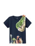 Nmmmik Gigantosaurus Ss Top Vde Tops T-shirts Short-sleeved Navy Name ...