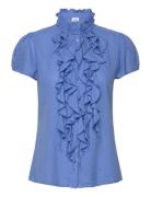 Ellisz Ss Shirt Tops Blouses Short-sleeved Blue Saint Tropez