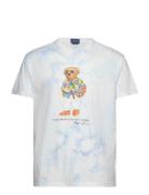 Classic Fit Polo Bear Tie-Dye T-Shirt Tops T-shirts Short-sleeved Blue...