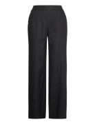 Trousers Bella Pure Linen Bottoms Trousers Straight Leg Black Lindex