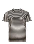 Striped Stretch Cotton Crewneck Tee Tops T-shirts & Tops Short-sleeved...