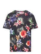 T Shirt Regular Tropical Flowe Tops T-shirts Short-sleeved Multi/patte...