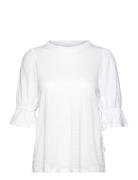 Janna Linen Top Tops T-shirts & Tops Short-sleeved White Ella&il