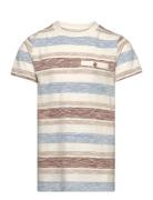 T-Shirt Ss Stripe Tops T-shirts Short-sleeved Multi/patterned En Fant