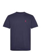Sign Off Tee Tops T-shirts Short-sleeved Navy Wrangler