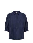 Nuallyson Shirt Tops Shirts Short-sleeved Blue Nümph