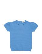 Lt. Knitted Margueritte T-Shirt Tops T-shirts Short-sleeved Blue Copen...