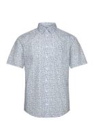 Cfanton Ss Aop Leaves Shirt Tops Shirts Short-sleeved Blue Casual Frid...