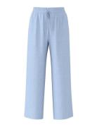 Slfviva-Gulia Hw Long Linen Pant Noos Bottoms Trousers Wide Leg Blue S...