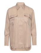 Relaxed Flap Pocket Shirt Tops Shirts Long-sleeved Beige GANT