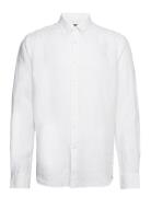 Douglas Linen Ss Shirt-Classic Fit Designers Shirts Casual White Morri...