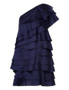 Amie -Shoulder Mini Dress Kort Kjole Blue Malina