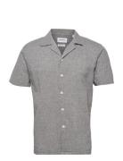 Casual Linen Blend Resort S/S Tops Shirts Short-sleeved Grey Lindbergh