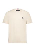 Monogram Imd Tee Tops T-shirts Short-sleeved Cream Tommy Hilfiger