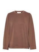 Ellemw Blouse Tops Blouses Long-sleeved Brown My Essential Wardrobe