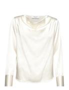 Silk Blouse Tops Blouses Long-sleeved Cream Rosemunde