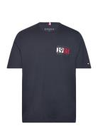 New York Flag Tee Tops T-shirts Short-sleeved Blue Tommy Hilfiger
