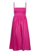 Bandeau Midi Dress Knelang Kjole Pink Gina Tricot