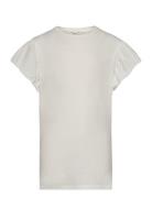 Short-Sleeved Ruffle T-Shirt Tops T-shirts Short-sleeved White Mango