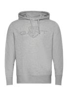 Logo Hoodie Tops Sweat-shirts & Hoodies Hoodies Grey GANT
