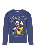 Tshirt Tops T-shirts Long-sleeved T-shirts Blue Mickey Mouse