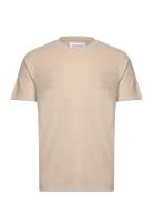 Ss Tee Terry Tops T-shirts Short-sleeved Beige Lindbergh