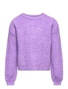 Vmella Ls O-Neck Pullover Ga Girl Noos Tops Knitwear Pullovers Purple ...