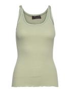 Rwbelle U-Neck Strap Elastic Top Tops T-shirts & Tops Sleeveless Green...