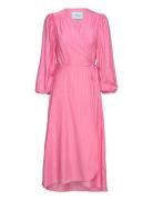 Josia Wrap Dress Knelang Kjole Pink Minus