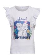 Short-Sleeved T-Shirt Tops T-shirts Short-sleeved White Frost