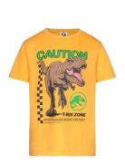 Short-Sleeved T-Shirt Tops T-shirts Short-sleeved Orange Jurassic Worl...
