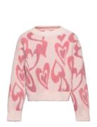 Sweater Feather Yarn Jaquard Tops Knitwear Pullovers Pink Lindex