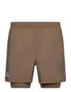 Nwlfast 2In1 Zip Pocket Shorts Sport Shorts Sport Shorts Brown Newline