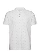 Allover Printed Polo Tops Polos Short-sleeved White Tom Tailor