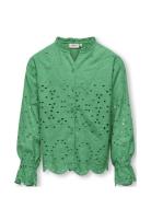 Kogcleo Life L/S Emb Shirt Wvn Tops Blouses & Tunics Green Kids Only