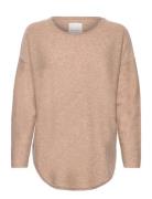 Iliviasapw Pu Tops Knitwear Jumpers Beige Part Two