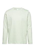 Top L S Basic Stripe Tops T-shirts Long-sleeved T-shirts Green Lindex