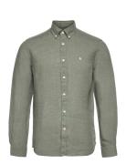 Douglas Linen Shirt-Classic Fit Designers Shirts Casual Green Morris
