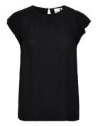 Ihmarrakech So To6 Tops Blouses Short-sleeved Black ICHI