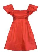 Bree Frill Detailed Mini Dress Kort Kjole Red Malina