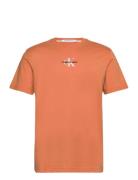 Monologo Regular Tee Tops T-shirts Short-sleeved Orange Calvin Klein J...