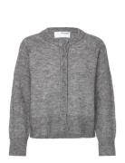 Slfrena Ls Knit Cardigan Camp Tops Knitwear Cardigans Grey Selected Fe...