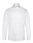 1927: Striped Shirt L/S Tops Shirts Business Grey Lindbergh Black