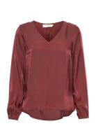 Crsally Ls Blouse Tops Blouses Long-sleeved Red Cream