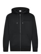 Embossed Full Zip Hoodie Tops Sweat-shirts & Hoodies Hoodies Black GAN...