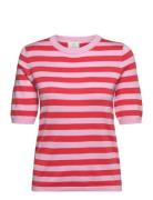 Kamala Striped Knit Tops Knitwear Jumpers Pink Kaffe