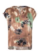 Sc-Dona Tops Blouses Short-sleeved Brown Soyaconcept