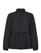 Lr-Whistle Tops Blouses Long-sleeved Black Levete Room