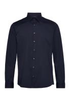Poplin Stretch Slim Shirt Tops Shirts Business Navy Calvin Klein