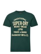 Workwear Flock Graphic T Shirt Tops T-shirts Short-sleeved Green Super...